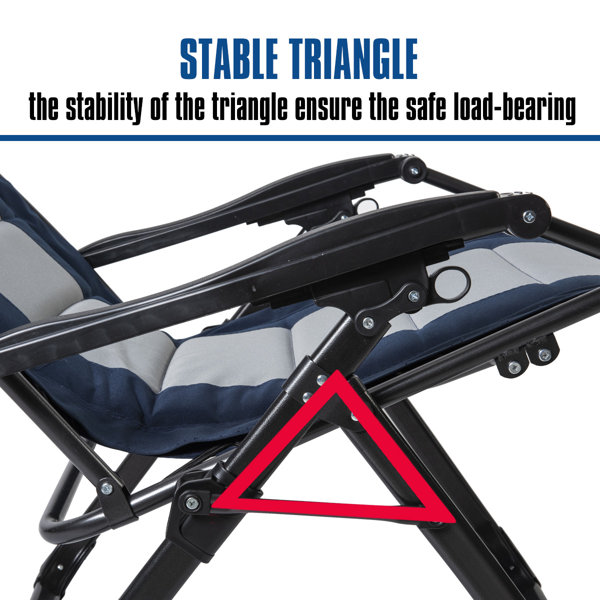 Coastrail Outdoor Folding Zero Gravity Chair Camping Chair Recliner With Backrest Wide Seat